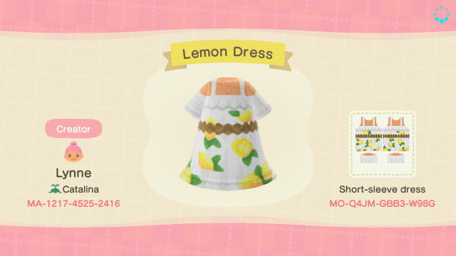 1595851190 189 lynne from catalina acnhI made a version of Pocket Camps Lemon Summer Dress