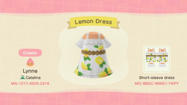 1595851190 698 lynne from catalina acnhI made a version of Pocket Camps Lemon Summer Dress