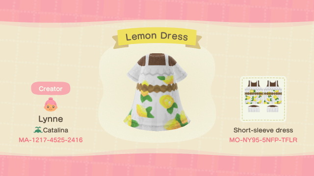 1595851190 901 lynne from catalina acnhI made a version of Pocket Camps Lemon Summer Dress