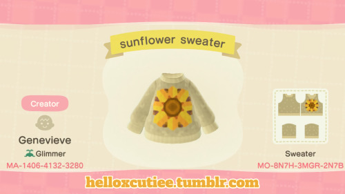 1595851698 353 ACNH QR Adorable sunflower sweater in two color variants enjoy