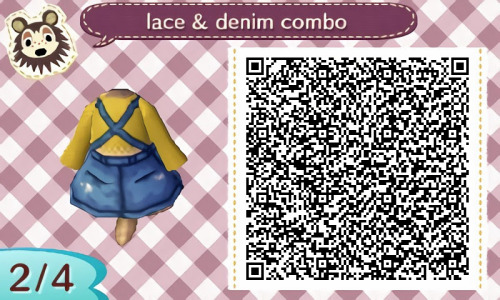 1603983614 164 ACNH QR Yellow lace top paired with denim overalls Enjoy