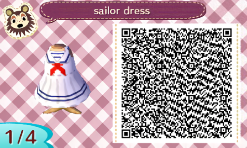 ACNH QR A classic nautical sailor dress enjoy