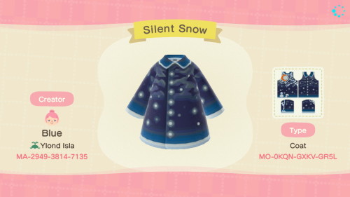 ACNH QR Codes happyhappydesignsSilent Snow Winter CoatInspired by a