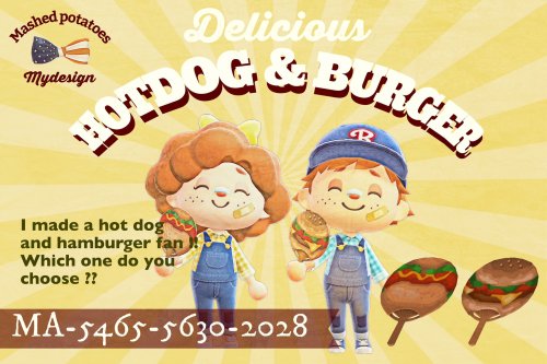 ACNH QR Codes qr closet hot dog amp burger fans