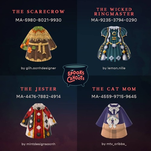ACNH QR Codes qr closetspooks in cahoots halloween costume collection the