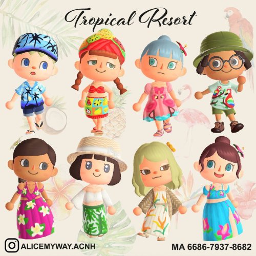 ACNH QR Codes qr closettropical resort clothing collection