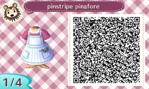 ACNH QR Heres a cute pinstripe pinafore dress with flowers