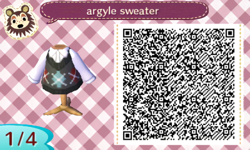 ACNH QR Just a cute argyle sweater enjoy