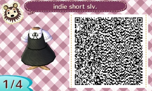 ACNH QR White collared blouse paired under a black dress Enjoy