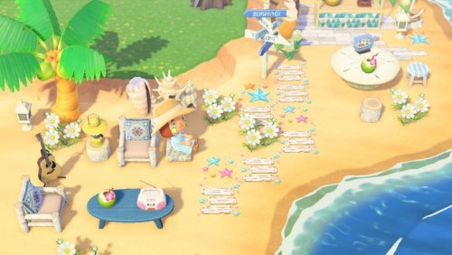 ACNL QR Codes acnhcustomdesigns beach planks and starfish designed by