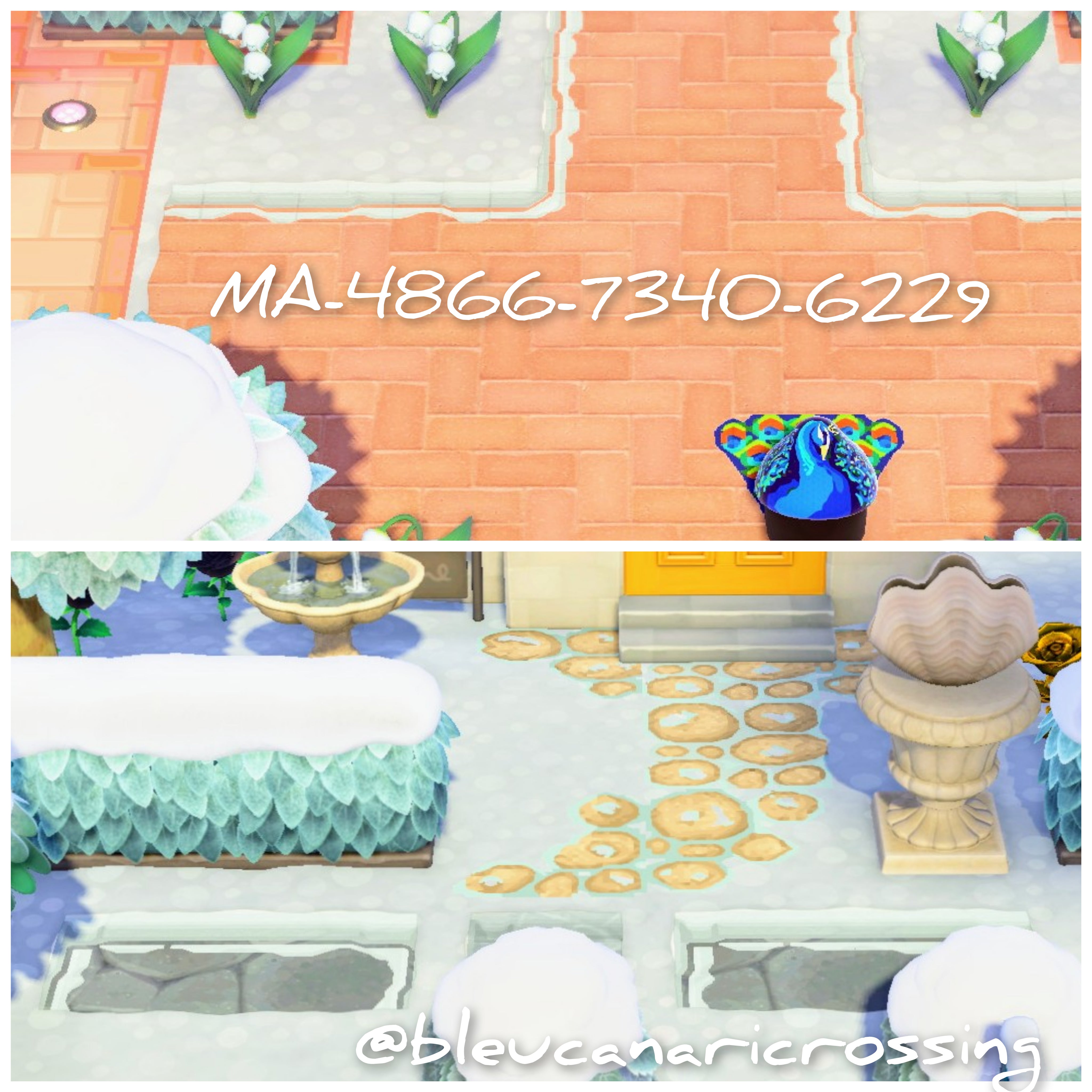 Animal Crossing Added exterior corner designs to my shoveled path