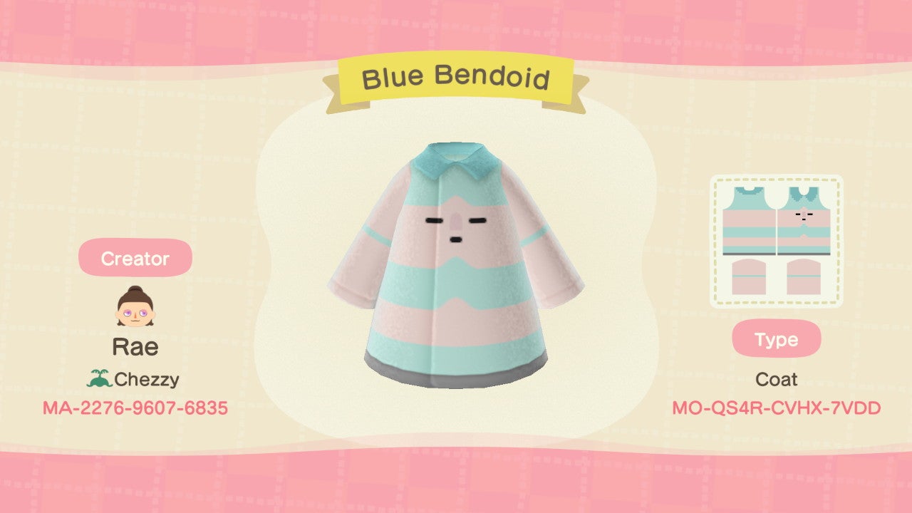 Animal Crossing Blue Bendoid Coat