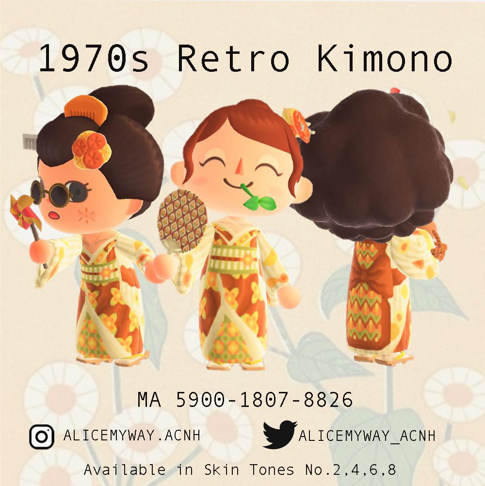 Animal Crossing Designed the 1970s Retro Fashion mixed with Japanese