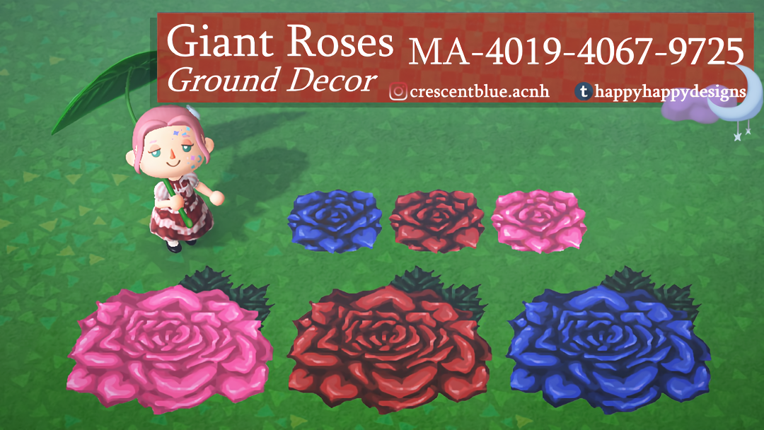 Animal Crossing Giant Roses Available as a single tile or
