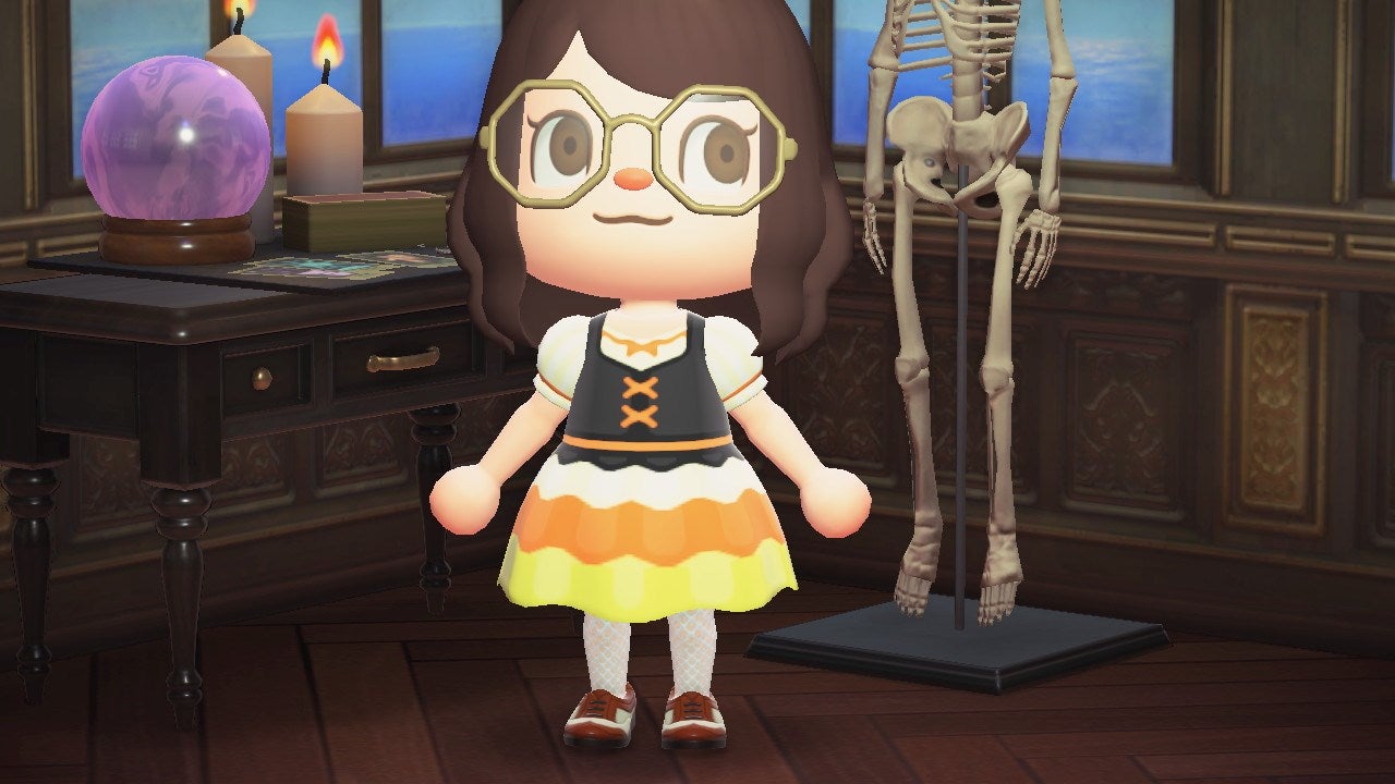 Animal Crossing I made a candy corn inspired dress for