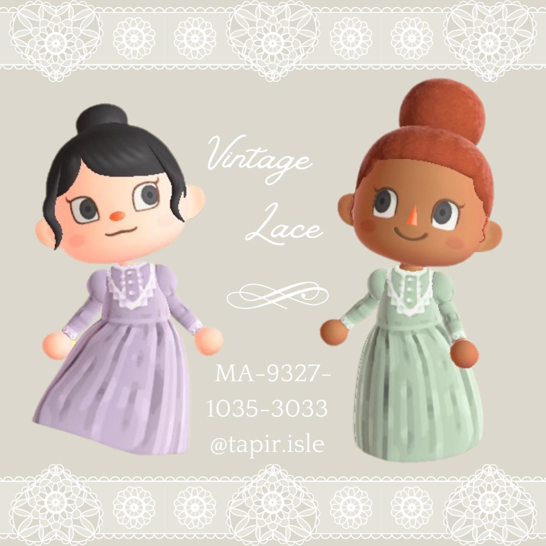 Animal Crossing I made some long dresses with lace details