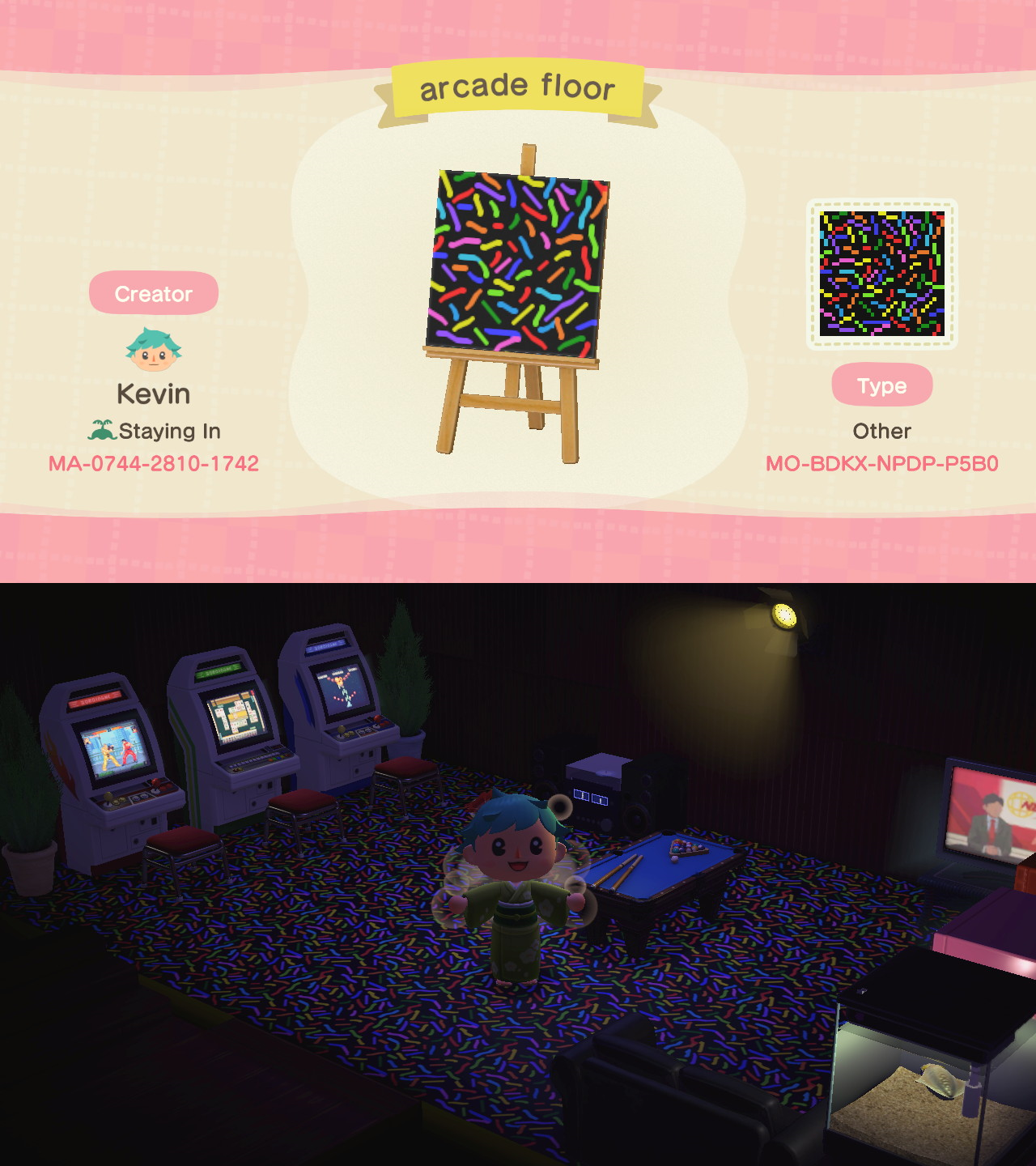 Animal Crossing I made this floor for my basement arcade