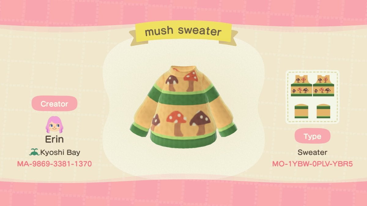 Animal Crossing Mush sweater for fall