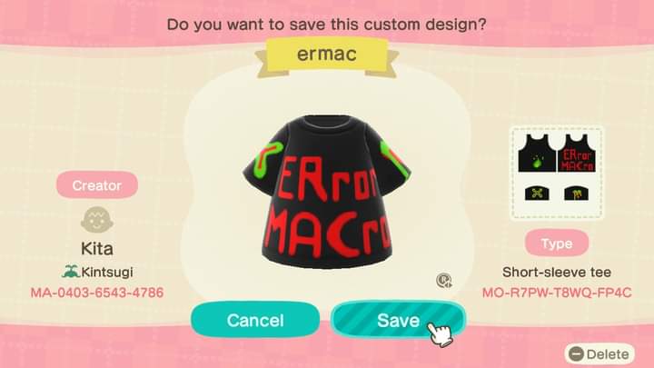 Animal Crossing Tried my first design My friend and I