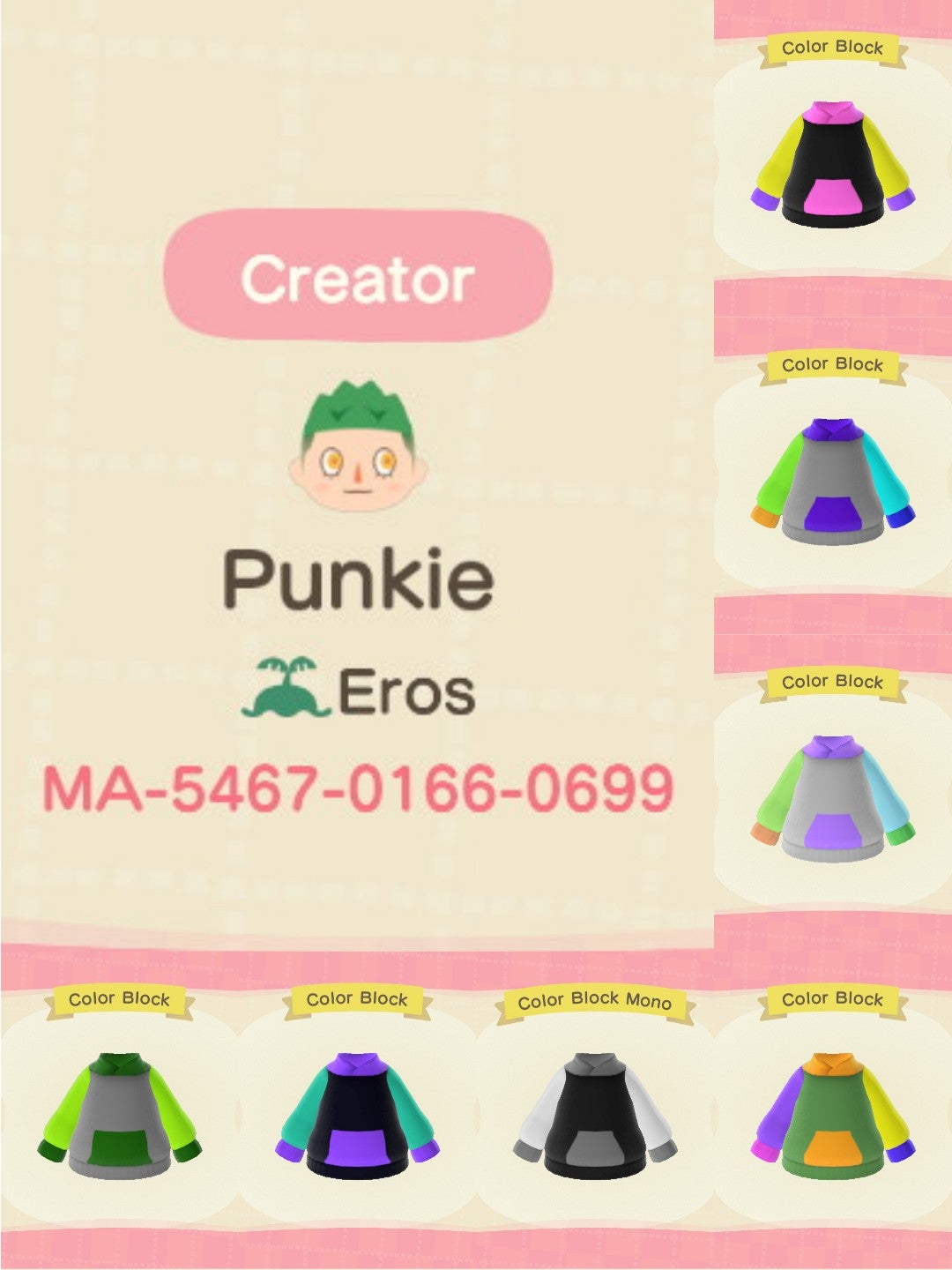 Animal Crossing Wanted some chaotic color block hoodies messed around