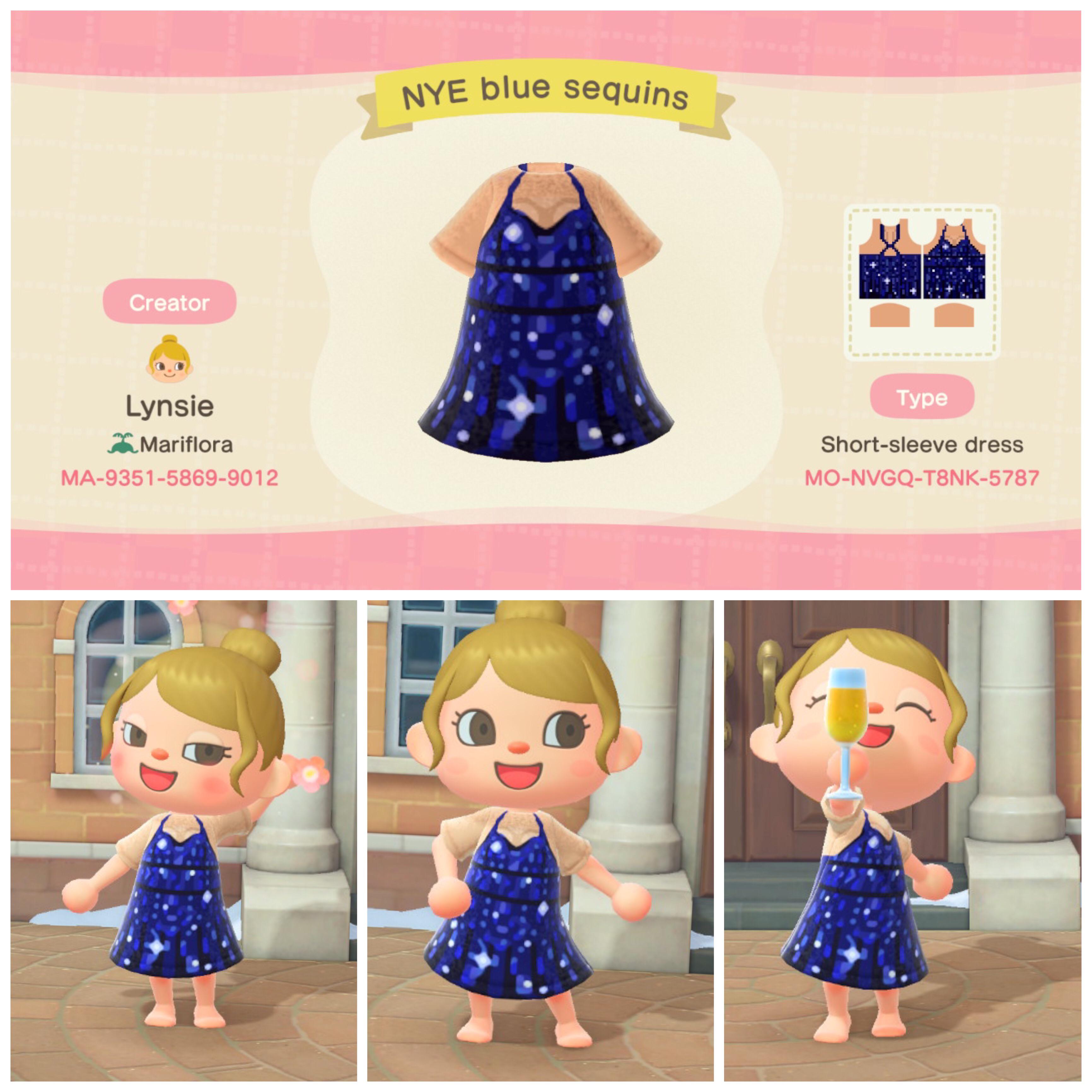 Animal Crossing blue sequin New Years Eve dress Let me